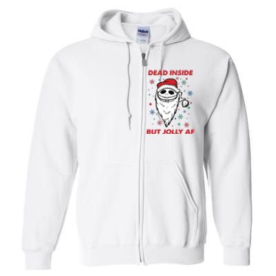 Dead Inside But Jolly Af Christmas Holiday Xmas Jack Full Zip Hoodie