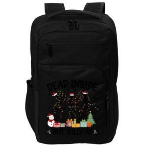 Dead Inside But Jolly Af Dancing Skeleton Graphic Christmas Gift Impact Tech Backpack