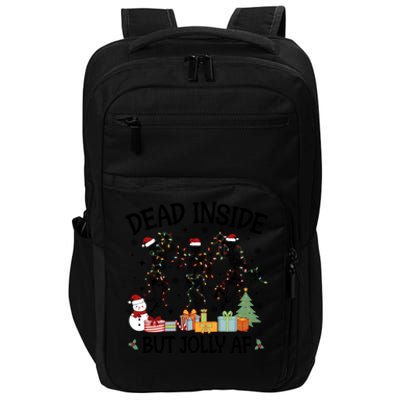 Dead Inside But Jolly Af Dancing Skeleton Graphic Christmas Gift Impact Tech Backpack