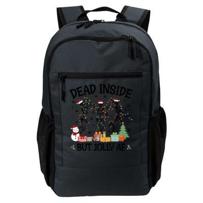 Dead Inside But Jolly Af Dancing Skeleton Graphic Christmas Gift Daily Commute Backpack