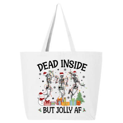 Dead Inside But Jolly Af Dancing Skeleton Graphic Christmas Gift 25L Jumbo Tote