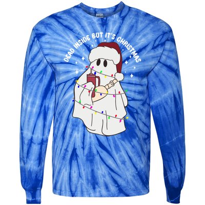 Dead Inside But It’S Christmas Boojee Ghost Stanley Tumbler Gift Tie-Dye Long Sleeve Shirt