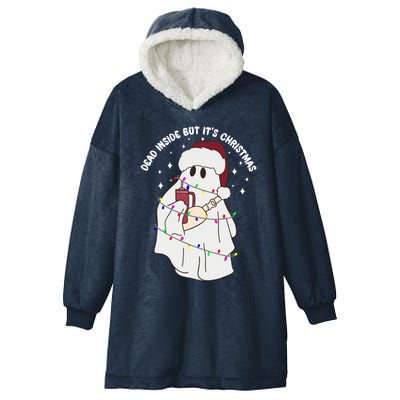 Dead Inside But It’S Christmas Boojee Ghost Stanley Tumbler Gift Hooded Wearable Blanket