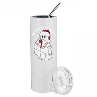 Dead Inside But It’S Christmas Boojee Ghost Stanley Tumbler Gift Stainless Steel Tumbler