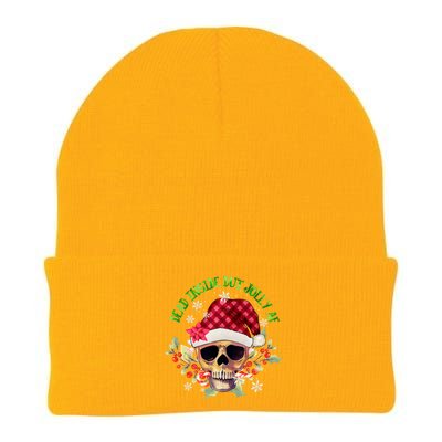 Dead Inside But Jolly Af Funny Christmas Skeleton Sarcastic Cute Gift Knit Cap Winter Beanie