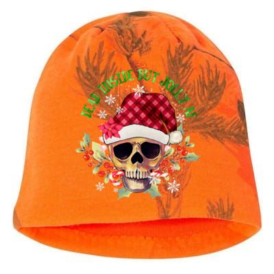 Dead Inside But Jolly Af Funny Christmas Skeleton Sarcastic Cute Gift Kati - Camo Knit Beanie