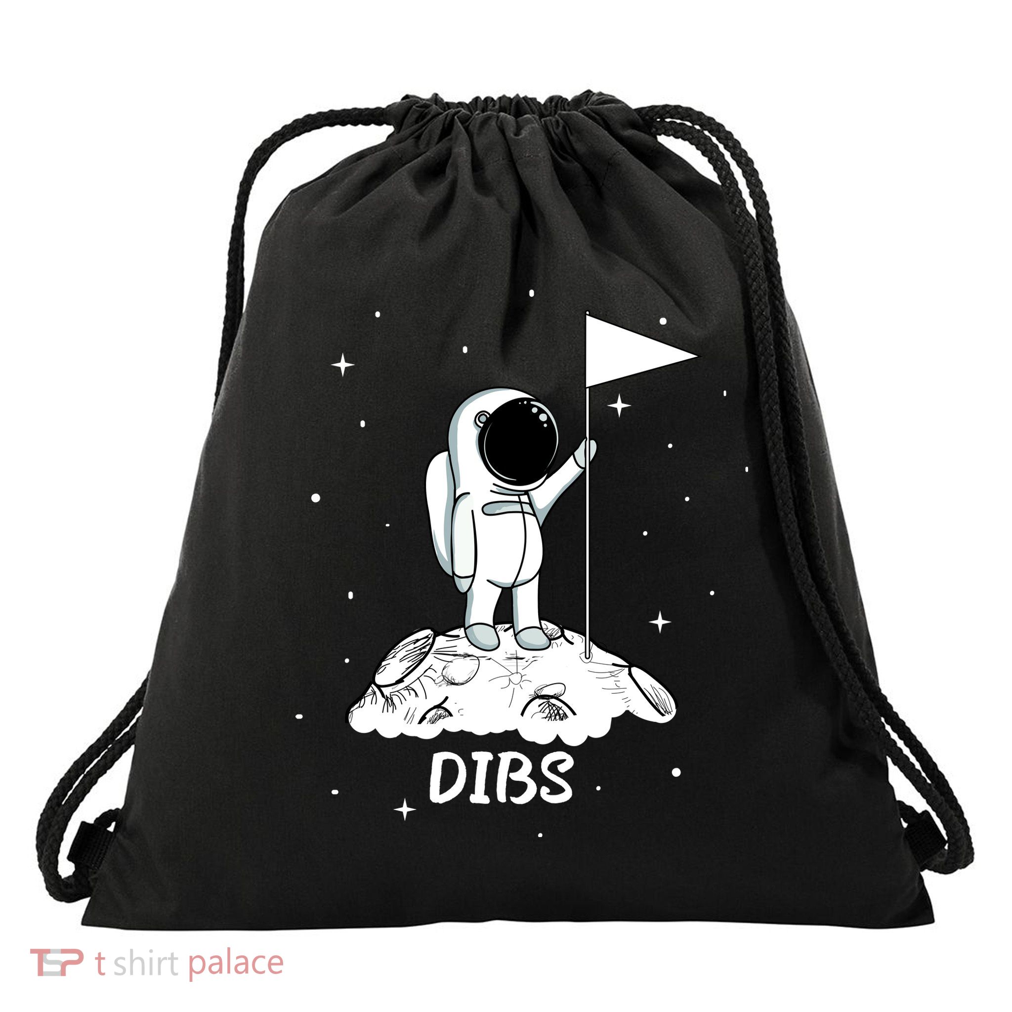 Dibs Flag On Moon Astronaut Drawstring Bag