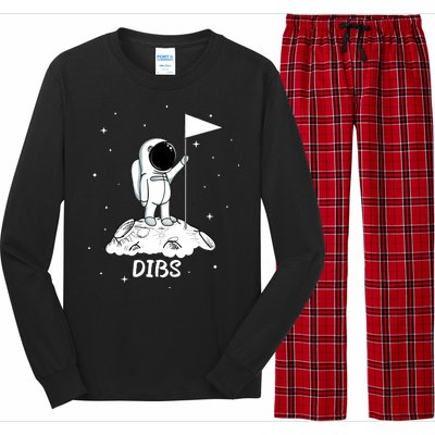 Dibs Flag On Moon Astronaut Long Sleeve Pajama Set