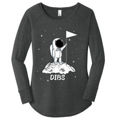 Dibs Flag On Moon Astronaut Women's Perfect Tri Tunic Long Sleeve Shirt