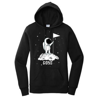 Dibs Flag On Moon Astronaut Women's Pullover Hoodie
