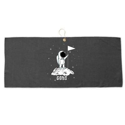 Dibs Flag On Moon Astronaut Large Microfiber Waffle Golf Towel