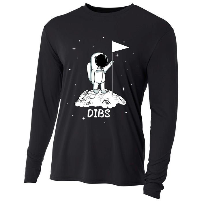 Dibs Flag On Moon Astronaut Cooling Performance Long Sleeve Crew