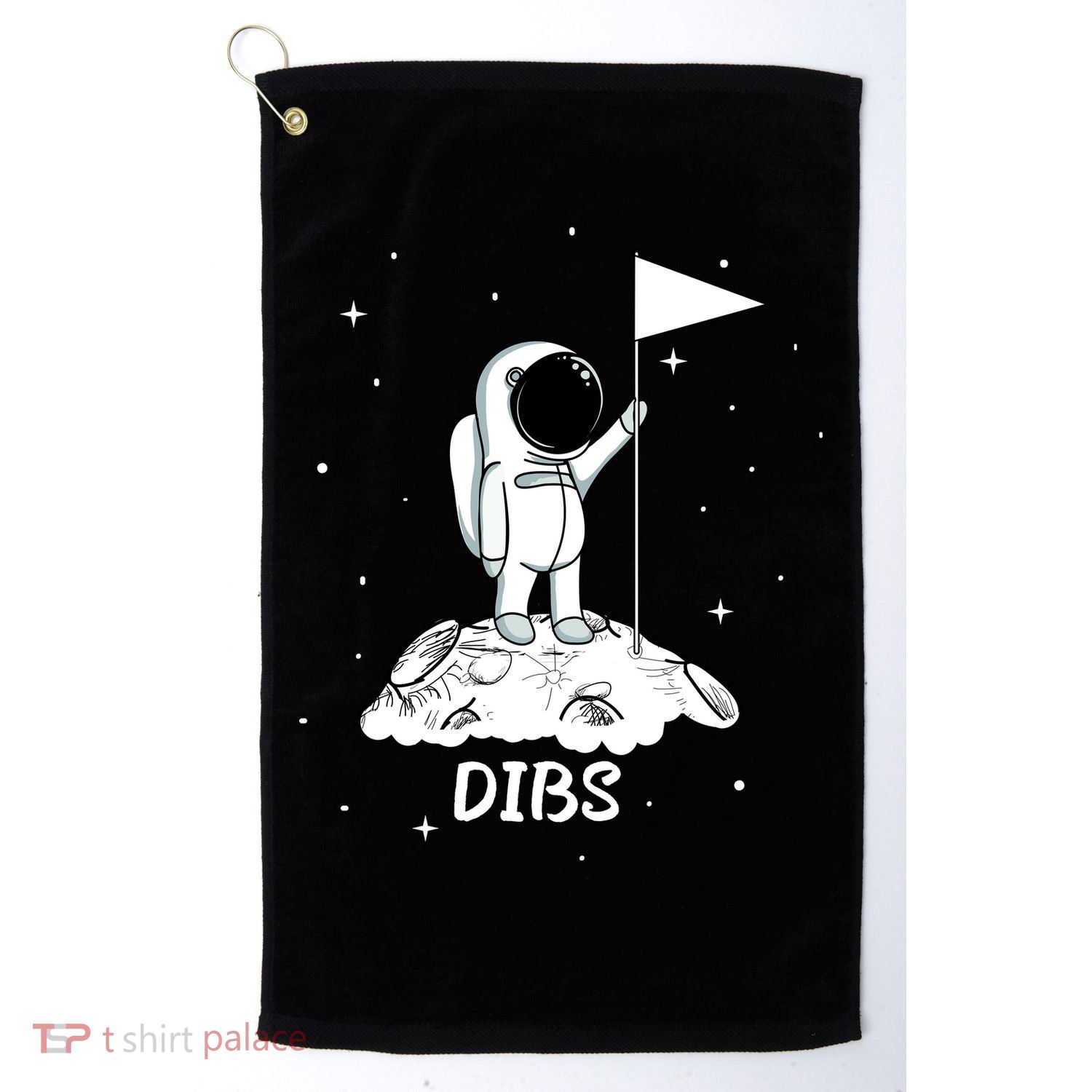 Dibs Flag On Moon Astronaut Golf Towel