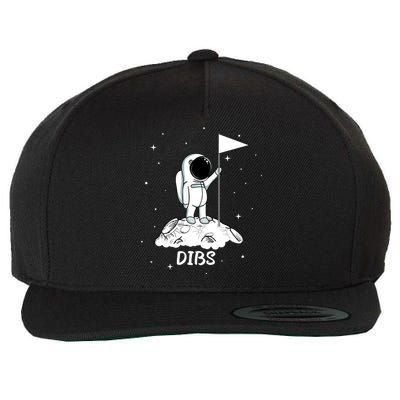 Dibs Flag On Moon Astronaut Wool Snapback Cap