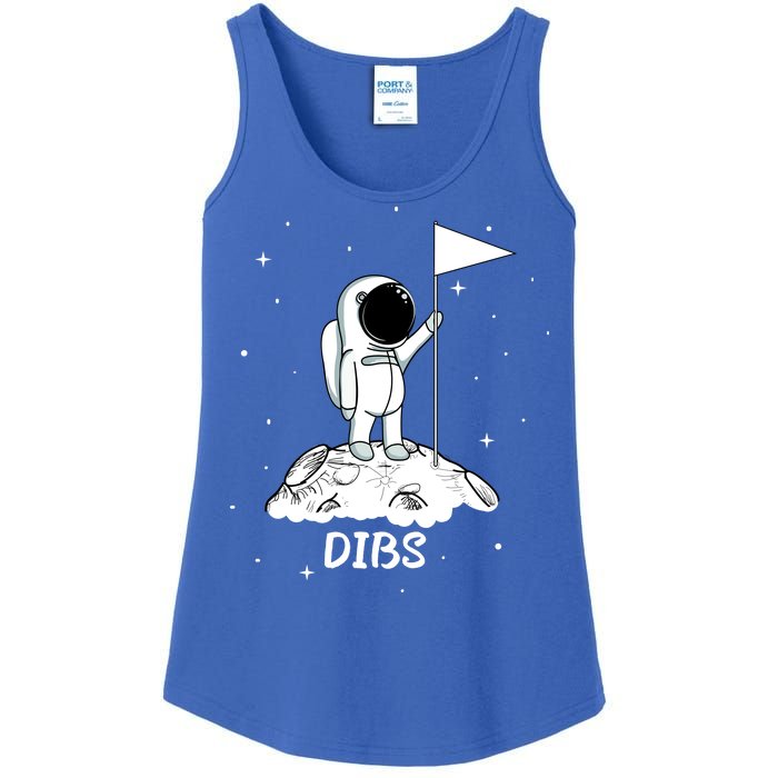 Dibs Flag On Moon Astronaut Ladies Essential Tank