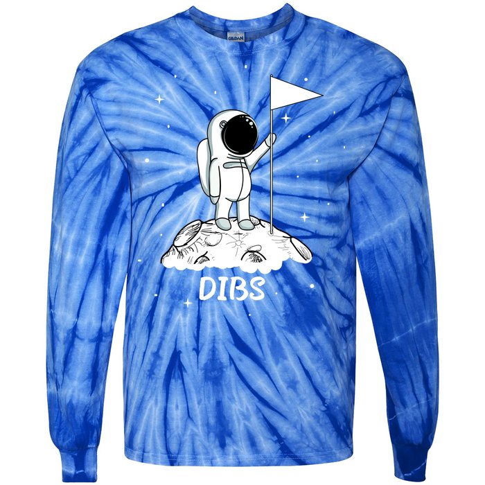 Dibs Flag On Moon Astronaut Tie-Dye Long Sleeve Shirt