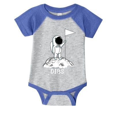 Dibs Flag On Moon Astronaut Infant Baby Jersey Bodysuit