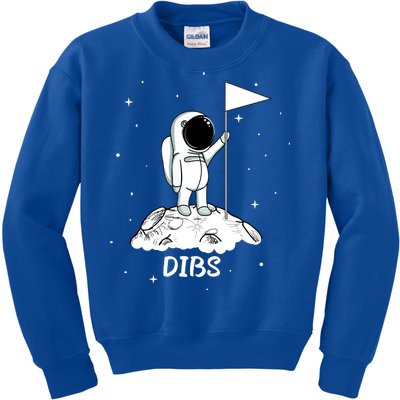 Dibs Flag On Moon Astronaut Kids Sweatshirt