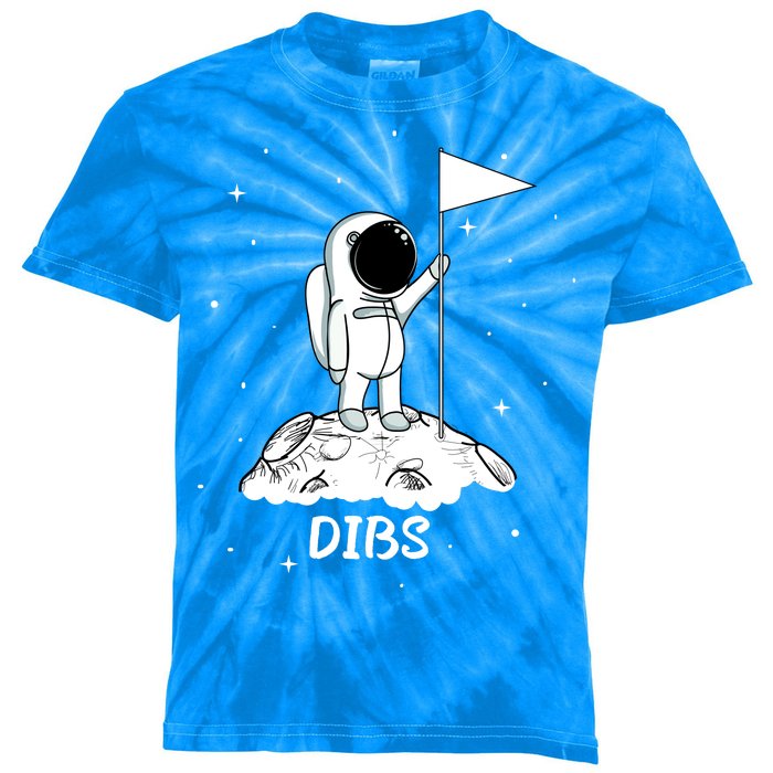 Dibs Flag On Moon Astronaut Kids Tie-Dye T-Shirt