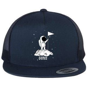 Dibs Flag On Moon Astronaut Flat Bill Trucker Hat