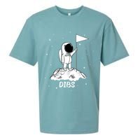 Dibs Flag On Moon Astronaut Sueded Cloud Jersey T-Shirt