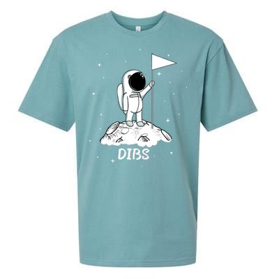 Dibs Flag On Moon Astronaut Sueded Cloud Jersey T-Shirt