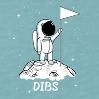 Dibs Flag On Moon Astronaut Sueded Cloud Jersey T-Shirt