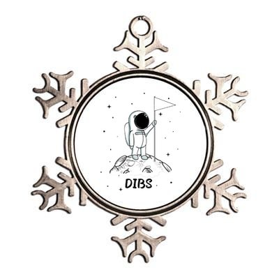 Dibs Flag On Moon Astronaut Metallic Star Ornament