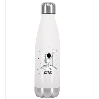 Dibs Flag On Moon Astronaut Stainless Steel Insulated Water Bottle