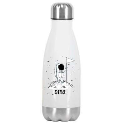 Dibs Flag On Moon Astronaut Stainless Steel Insulated Water Bottle