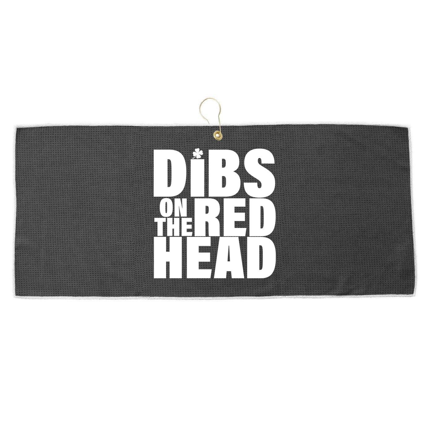 Dibs On The Redhead Large Microfiber Waffle Golf Towel