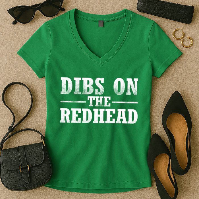 Dibs On The Redhead St. Patrick's Day Women's V-Neck T-Shirt