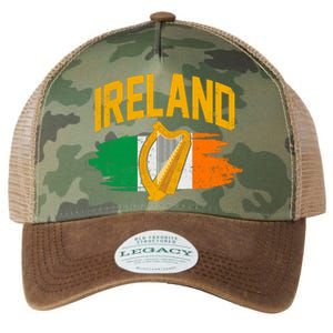 Distressed Ireland Coat Of Arms Harp Flag Legacy Tie Dye Trucker Hat