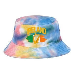 Distressed Ireland Coat Of Arms Harp Flag Tie Dye Newport Bucket Hat