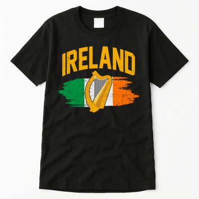 Distressed Ireland Coat Of Arms Harp Flag Tall T-Shirt