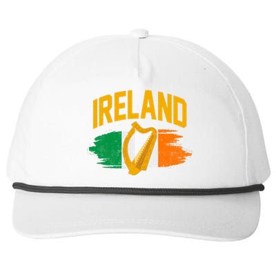 Distressed Ireland Coat Of Arms Harp Flag Snapback Five-Panel Rope Hat