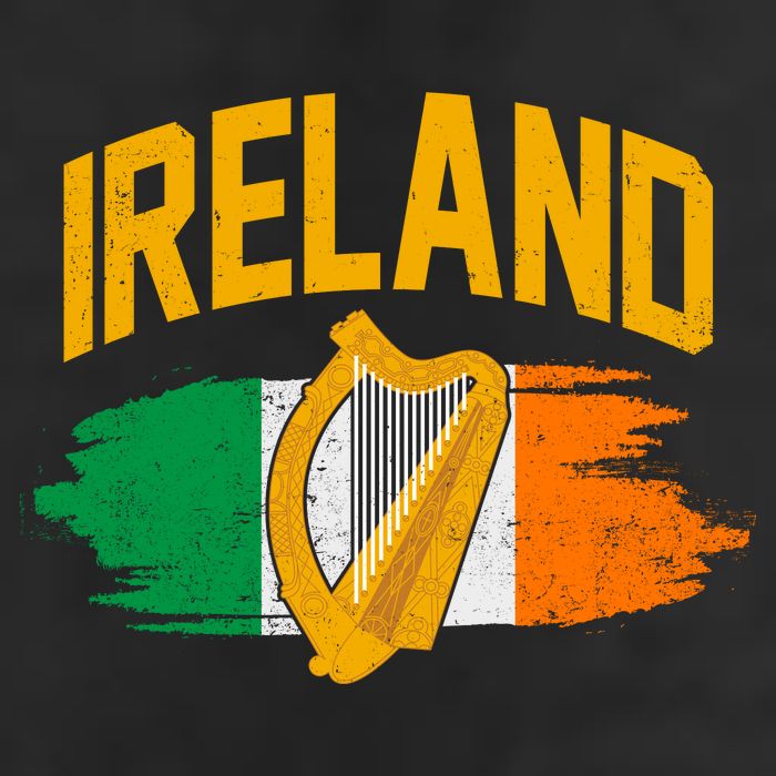 Distressed Ireland Coat Of Arms Harp Flag Adult Drive Performance Visor