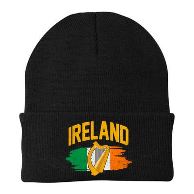 Distressed Ireland Coat Of Arms Harp Flag Beanie