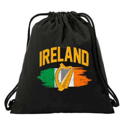 Distressed Ireland Coat Of Arms Harp Flag Drawstring Bag