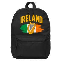 Distressed Ireland Coat Of Arms Harp Flag 16 in Basic Backpack