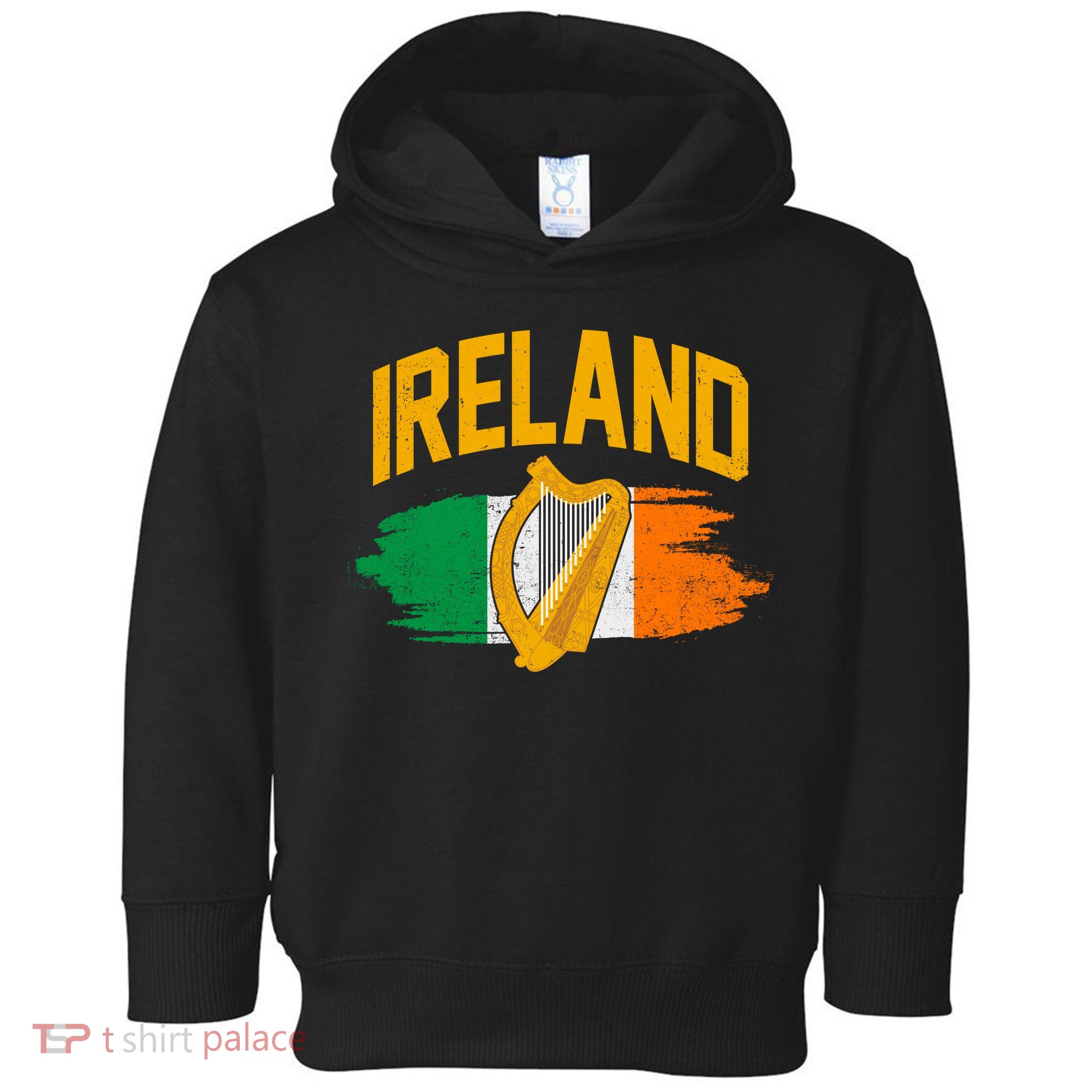 Distressed Ireland Coat Of Arms Harp Flag Toddler Hoodie