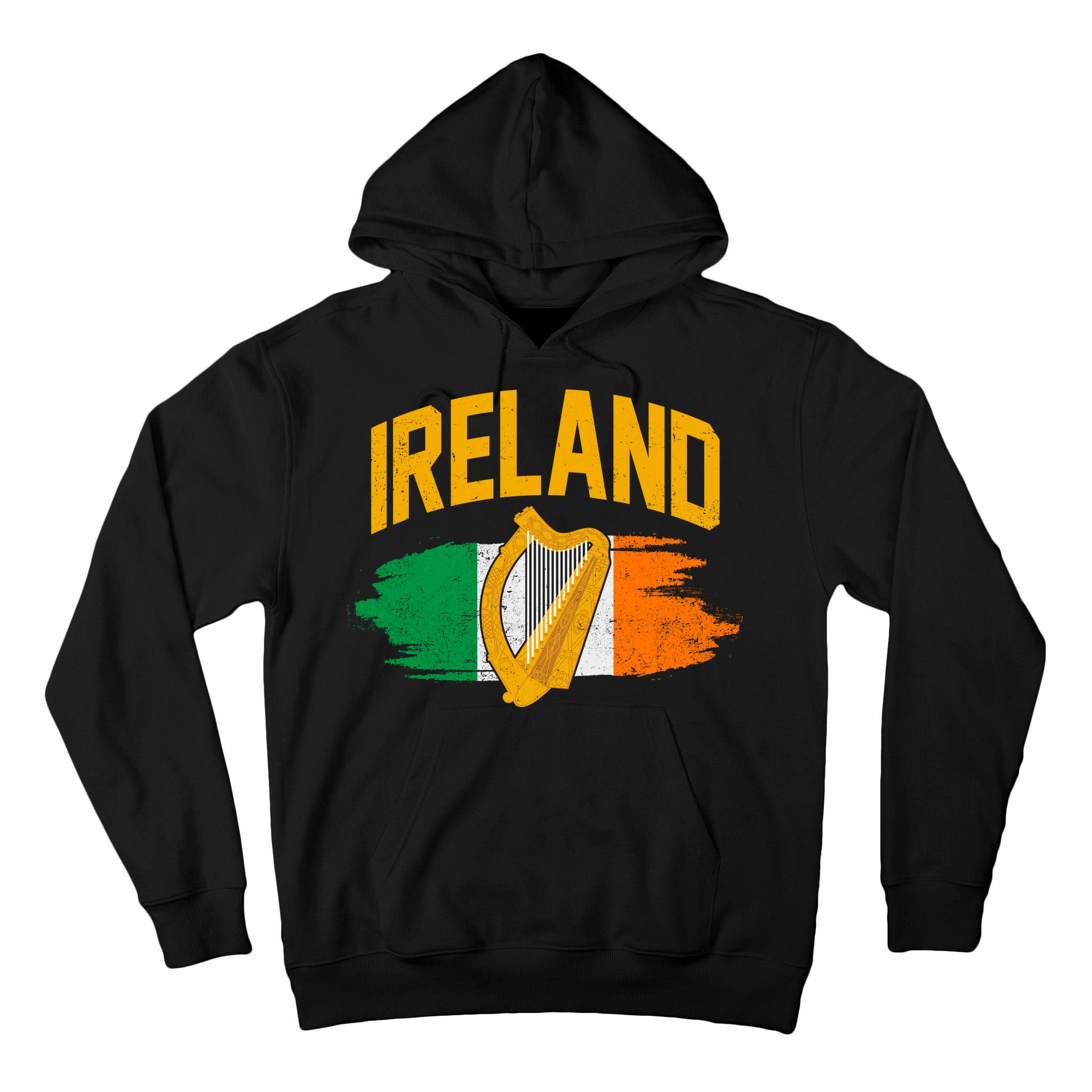 Distressed Ireland Coat Of Arms Harp Flag Tall Hoodie