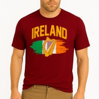 Distressed Ireland Coat Of Arms Harp Flag Cooling Performance Crew T-Shirt