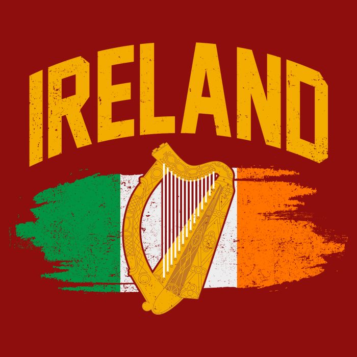 Distressed Ireland Coat Of Arms Harp Flag Cooling Performance Crew T-Shirt