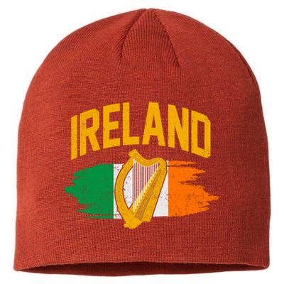 Distressed Ireland Coat Of Arms Harp Flag Sustainable Beanie