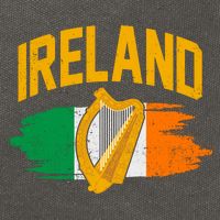 Distressed Ireland Coat Of Arms Harp Flag Cotton Canvas Backpack