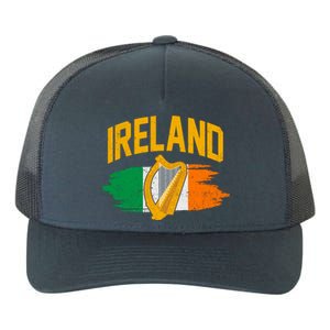 Distressed Ireland Coat Of Arms Harp Flag Yupoong Adult 5-Panel Trucker Hat