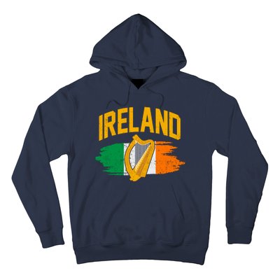 Distressed Ireland Coat Of Arms Harp Flag Hoodie