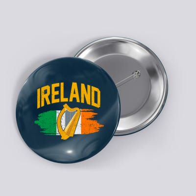 Distressed Ireland Coat Of Arms Harp Flag Button