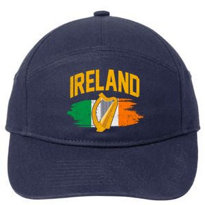 Distressed Ireland Coat Of Arms Harp Flag 7-Panel Snapback Hat